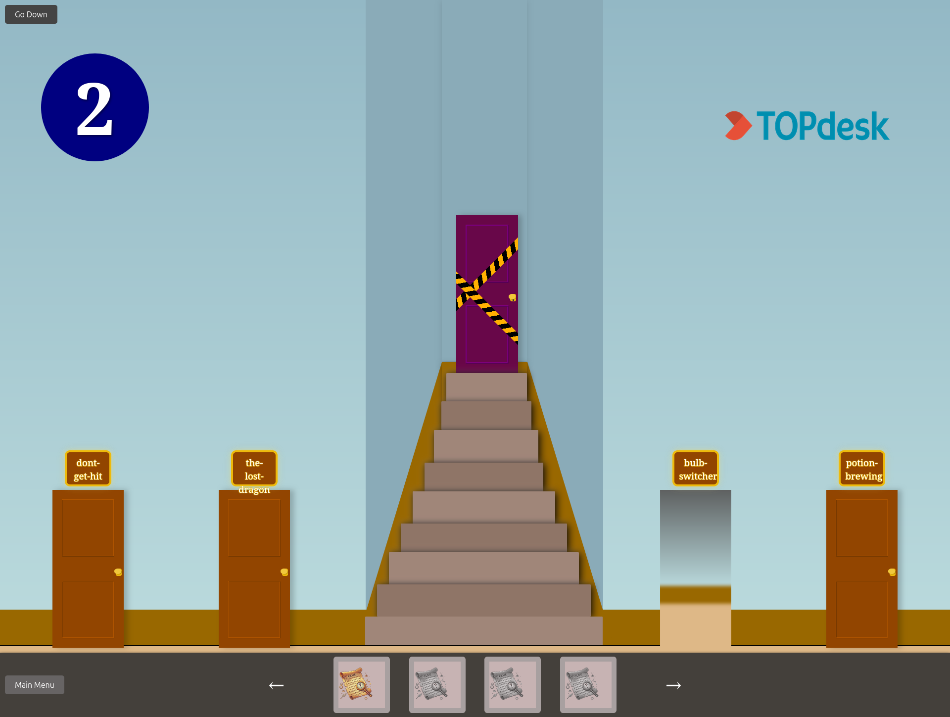 Screenshot of the main hallway that you have to escape.